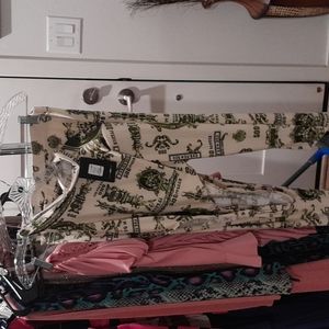 Green and white jumpsuit